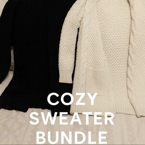Cozy Black and Cream Sweater Bundle